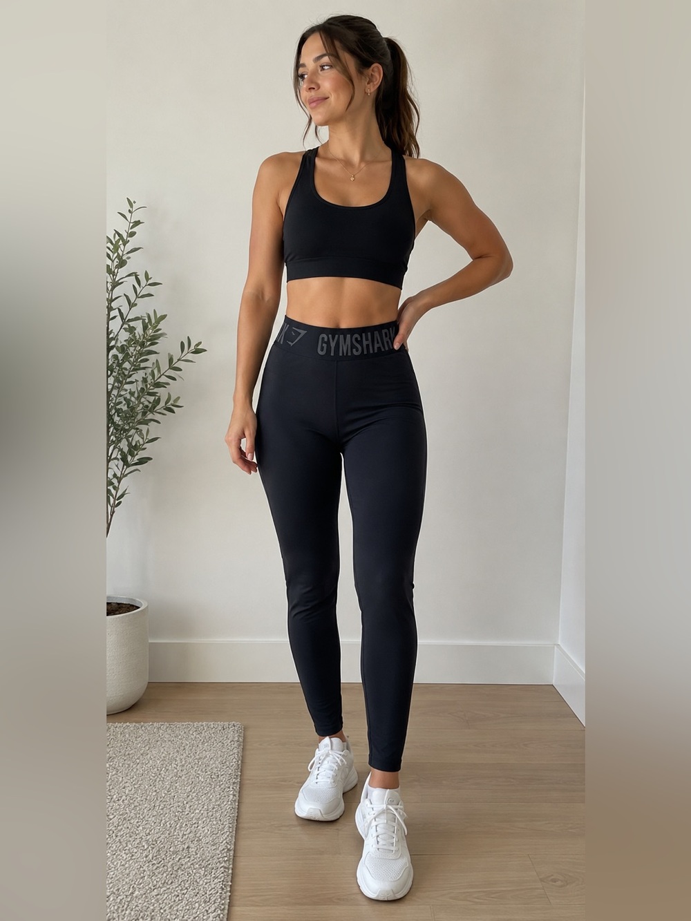 Gymshark Black Leggings Women’s Small High Rise - athletic workout gym active